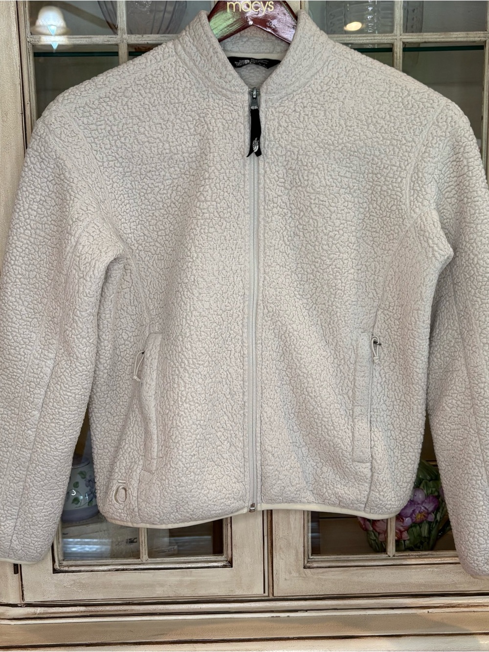 The North Face Cream Sherpa Zip Jacket